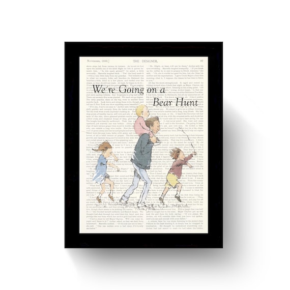We're Going on a Bear Hunt Vintage Book Wall Art